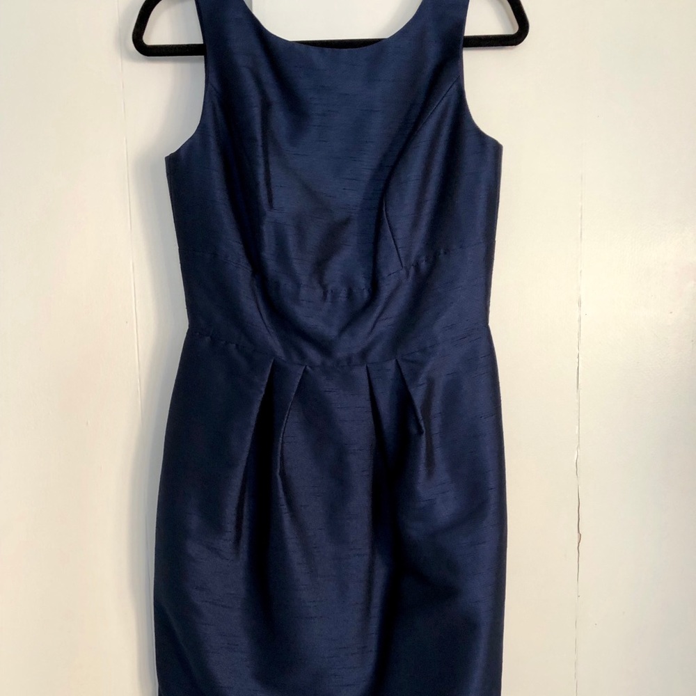 Alfred Sung navy bridesmaid dress